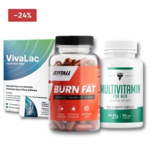 Spalacz tłuszczu Burn Fat + Multivitamin for Men + Probiotyk Vivalac - Just be FIT