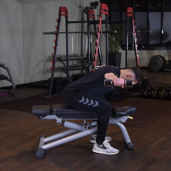 Unoszenie Hantli W Opadzie Tułowia Siedząc justbefit.pl