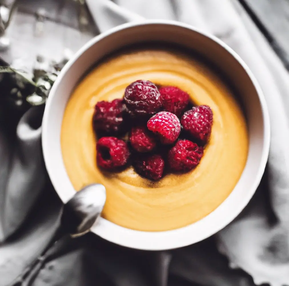 Złota owsianka z malinami