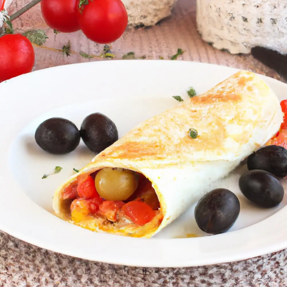 Tortilla z jajecznicą z oliwkami