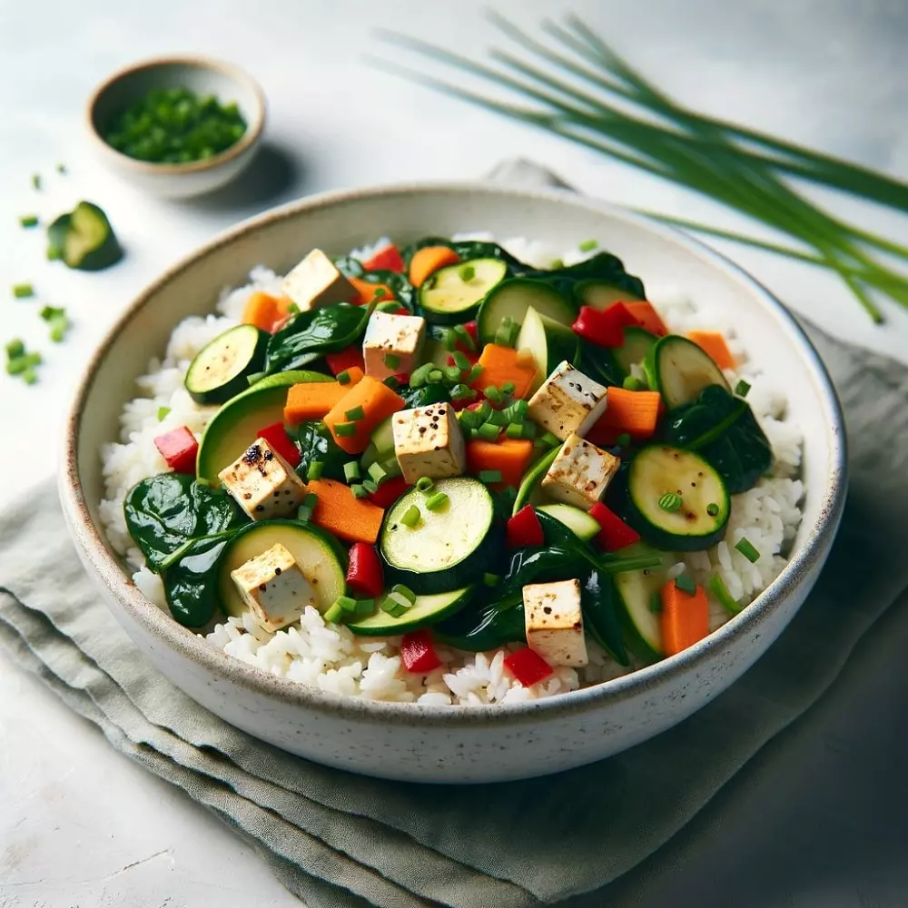 Ryż z warzywami i tofu