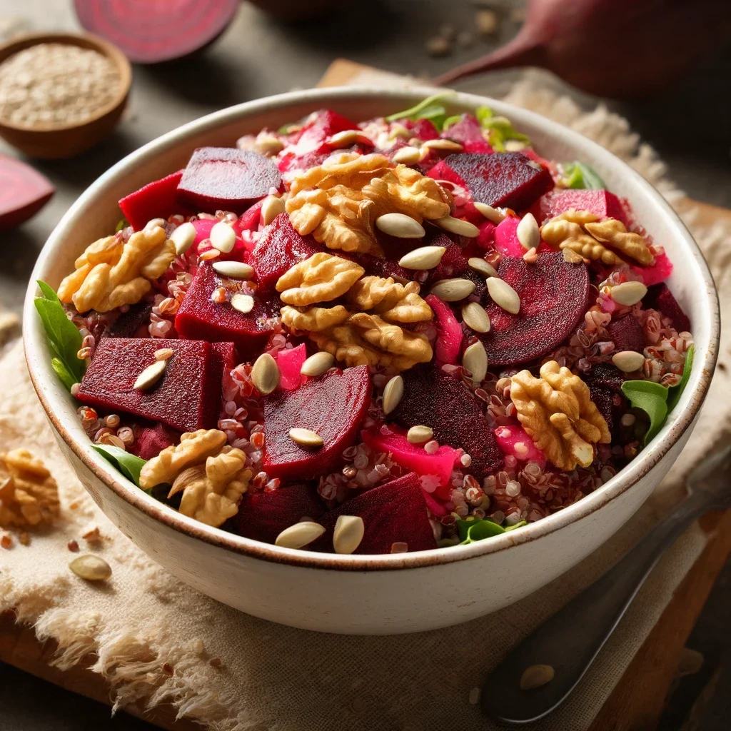 Sałatka z komosą ryżową i buraczkami