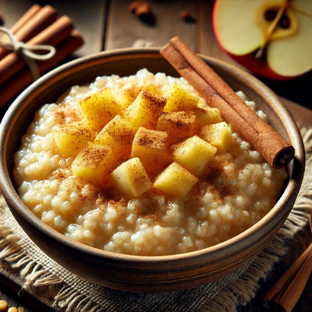 Kasza jaglana z prażonym jabłkiem i cynamonem