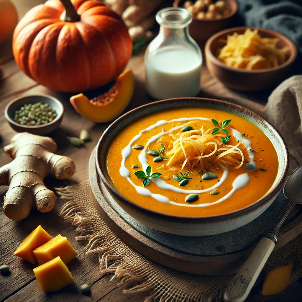 Krem z dyni z imbirem i mlekiem kokosowym