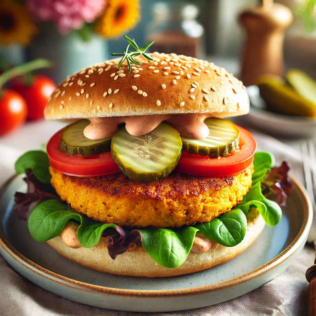 Burger z batata i czarnej fasoli