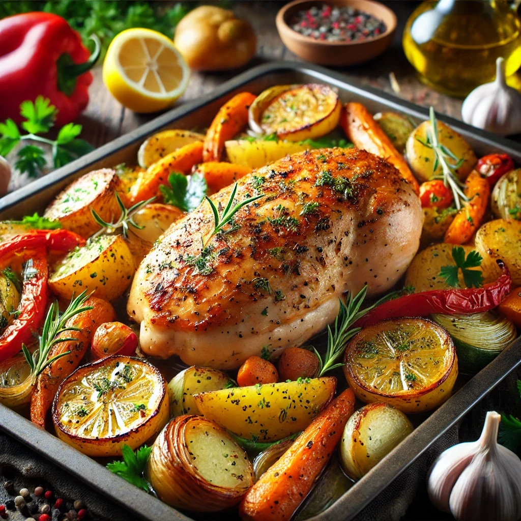 Kurczak pieczony z warzywami
