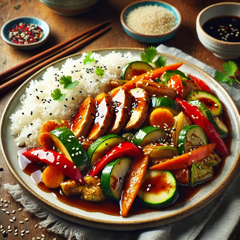 Szybki indyk po chińsku z ryżem