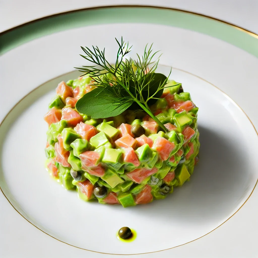 Tatar z awokado i łososia