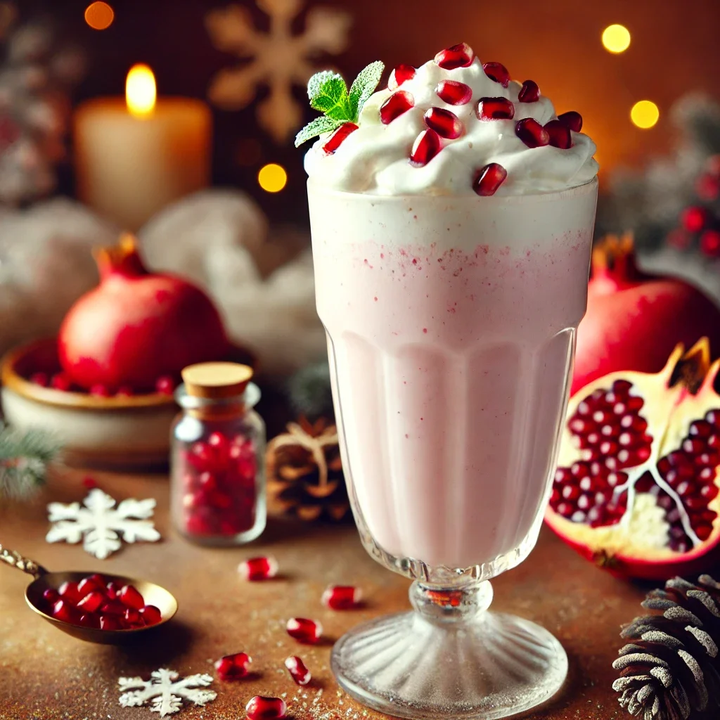 Koktajl zimowy z granatem i białkiem