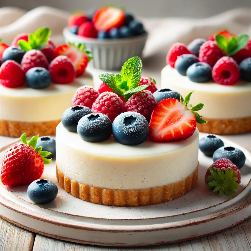 Mini serniczki na zimno z jogurtu greckiego