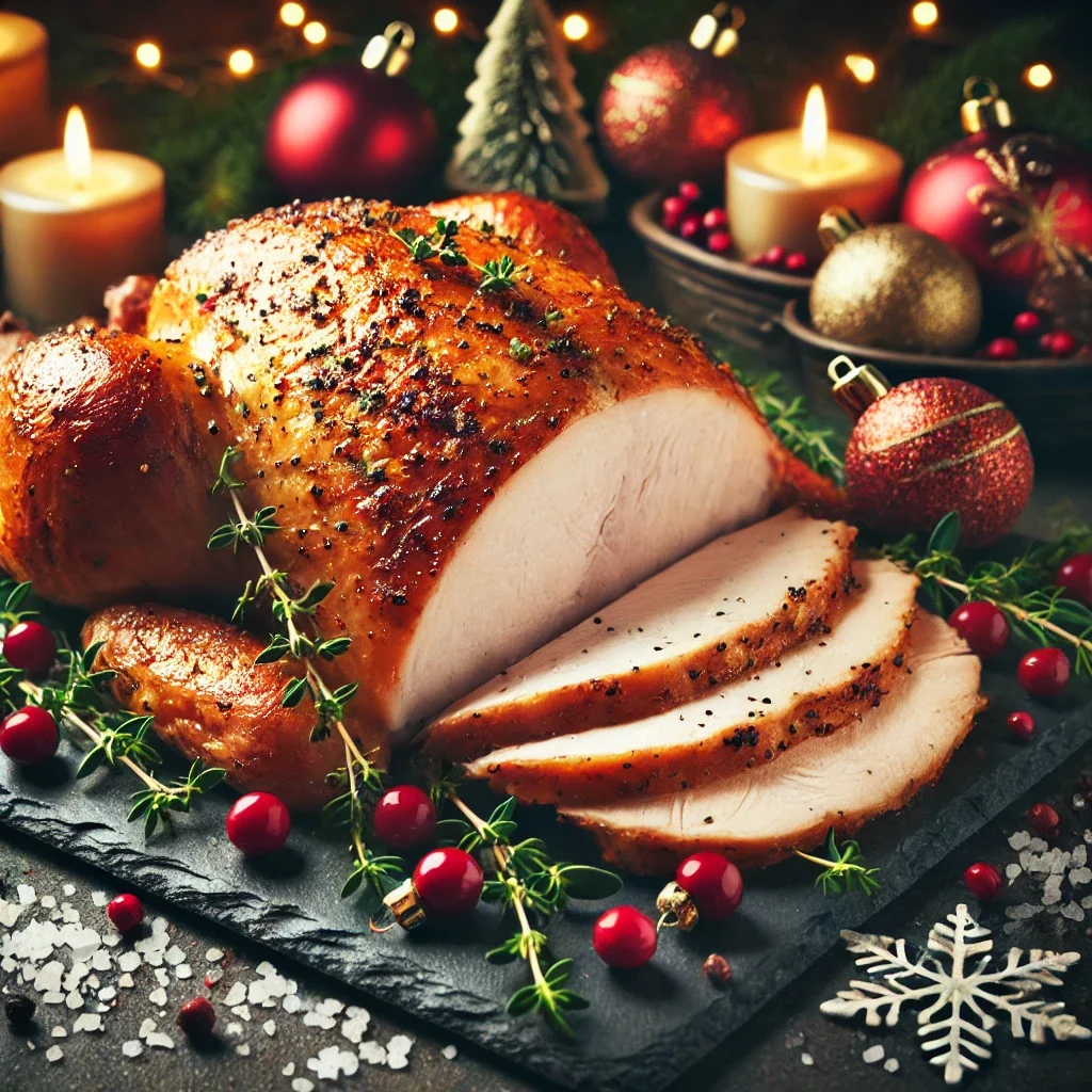 Pieczona pierś z indyka w marynacie świątecznej