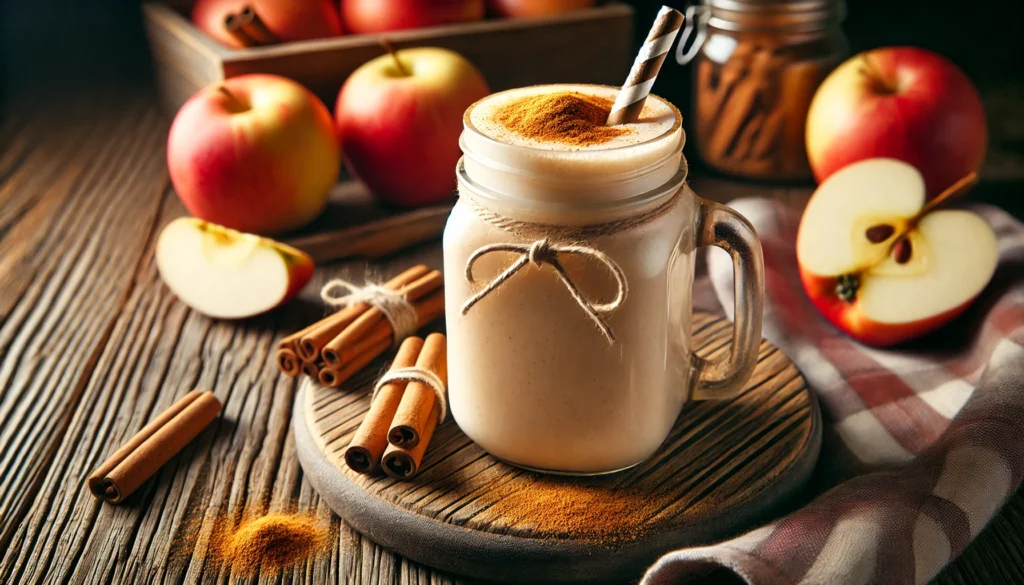 Proteinowy koktajl z cynamonowym jabłkiem