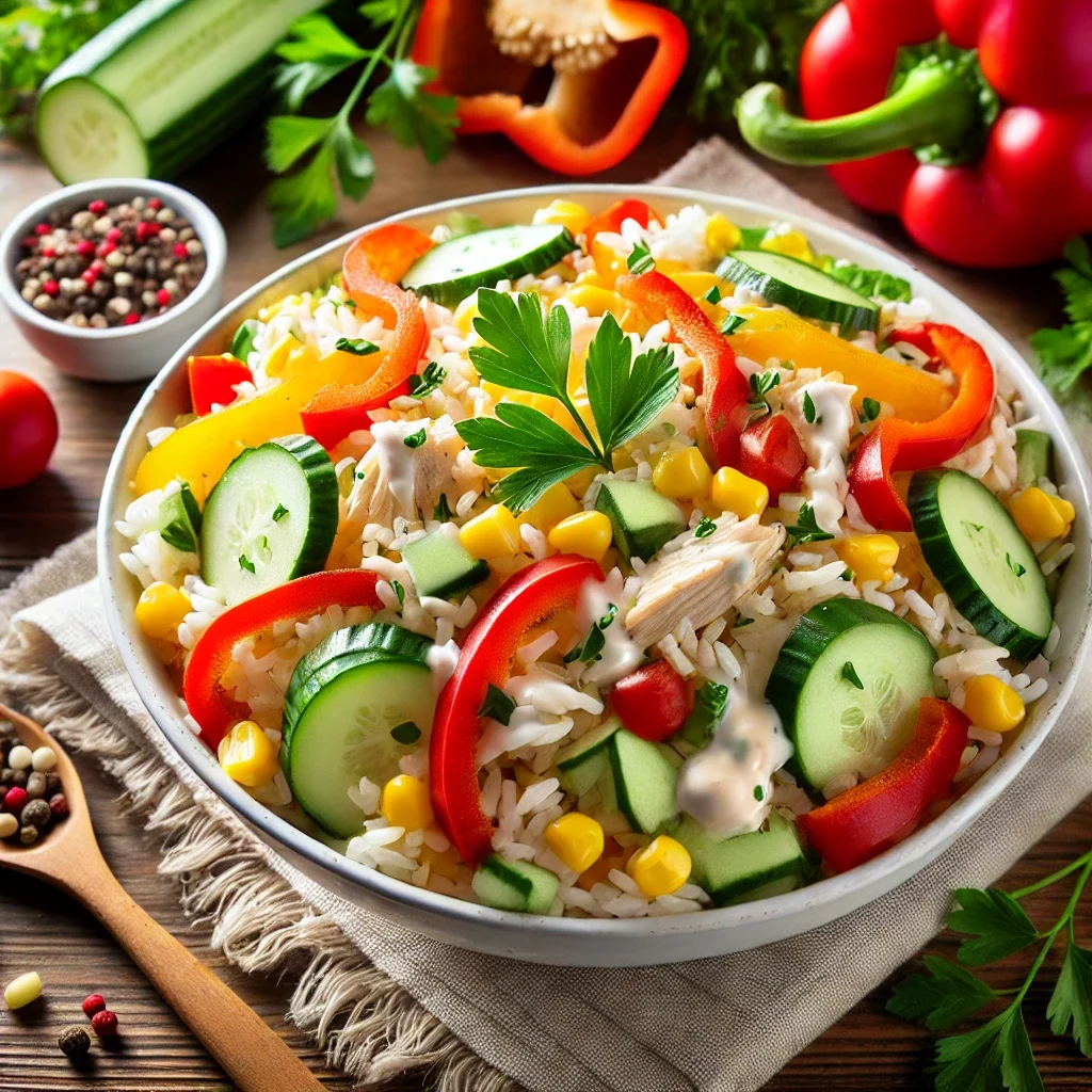 Sałatka ryżowa z kurczakiem