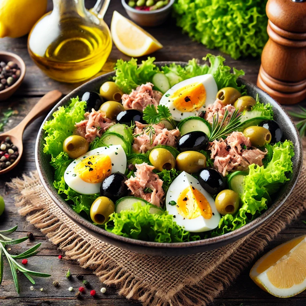 Sałatka z tuńczykiem i jajkiem