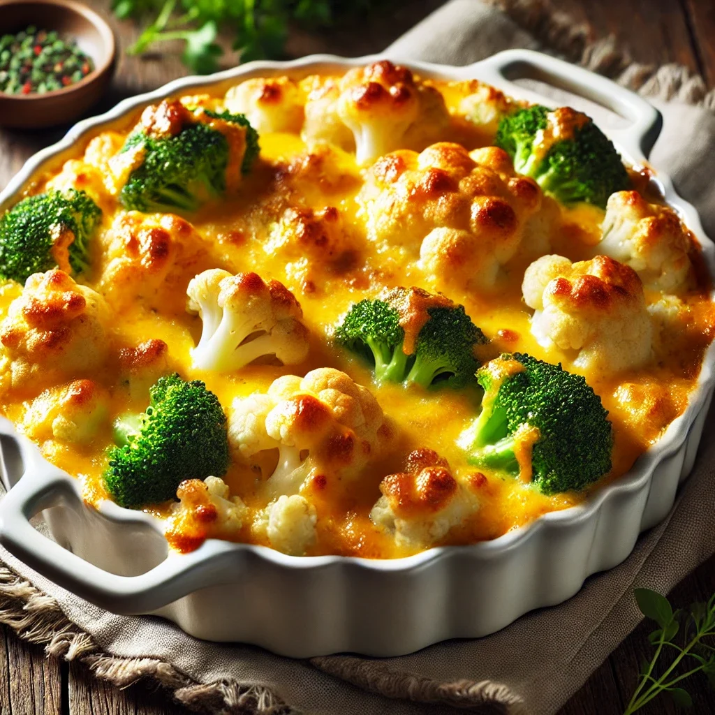 Zapiekanka z kalafiora i brokułów