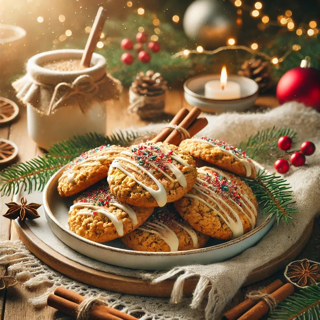 Ciasteczka owsiane w wersji świątecznej